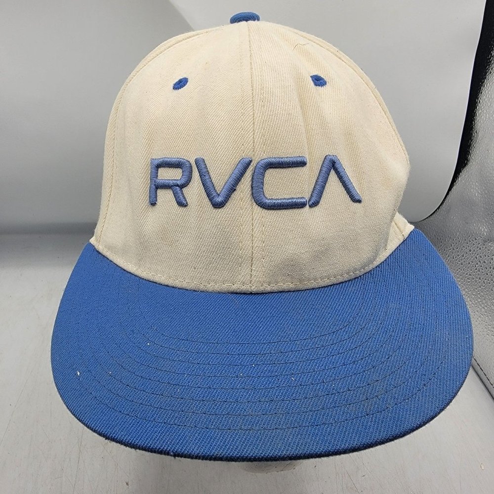 RVCA By PM Tenore L XL White Blue Hat Cap Casual Comfort Lightweight Outdoors